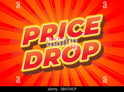 Price drop. Colorful promotional design perfect for discount banners and sale advertisements Stock Vector
