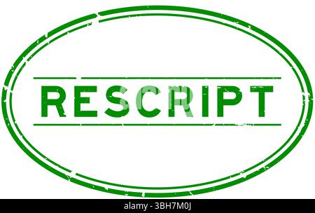 Grunge green rescript word oval rubber seal stamp on white background Stock Vector