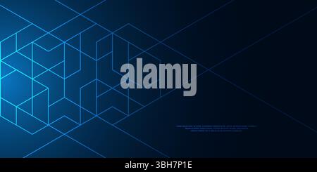 The graphic design elements with isometric shape blocks. Creative vector illustration of abstract geometric background Stock Vector