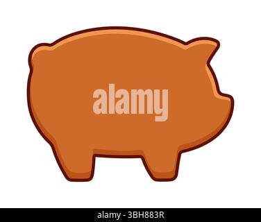 Marranitos, puerquitos or chichimbré, traditional Mexican pig shaped gingerbread cookies. Simple cartoon vector illustration. Stock Vector