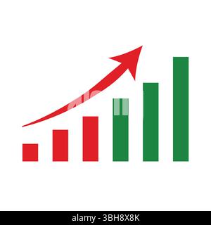 Vertical bars showing growth path Stock Vector