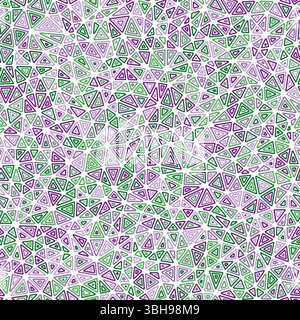 Abstract vector background. Small shape size. Multiple repeated inner triangles. Multicolored style. Repeatable pattern. Classy vector tiles. Stock Vector