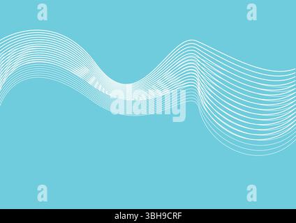 Abstract Blue Wave Lines Background - Modern Dynamic Design Stock Vector