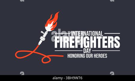 Bravery Beyond the Flames, Honoring Firefighters Everywhere Stock Vector
