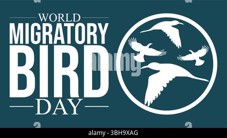 World Migratory Bird Day Awareness Template Stock Vector