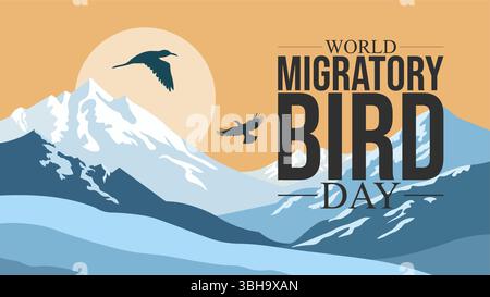 World Migratory Bird Day Awareness Template Stock Vector