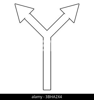 Two way icon. Forked path symbol. Split arrow direction. Vector illustration. Stock Vector