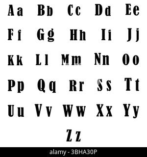 Bold serif alphabet. Classic font icon. Vintage letter form. Vector text element. Stock Vector