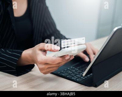 Two steps authentication, validate password, cybersecurity technology concept. OTP password code, sms alert showing on mobile smart phone in businessw Stock Photo