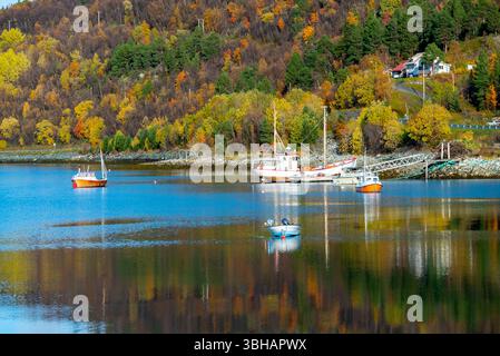 Sea Inlet in Burfjord Village - Norway Stock Photo - Alamy