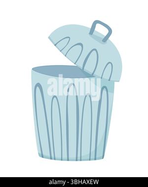 Bin, rubbish icon. Trash can illustration. Web icon, delete button. Delete symbol flat style computer or application on white background. Stock Vector