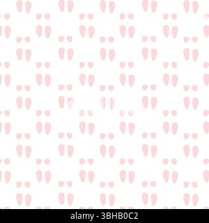 Bunny footstep seamless pattern. Rabbit track Stock Vector