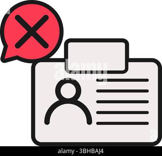 Rejected user profile illustration Stock Vector