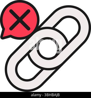 Disconnected or broken link icon design Stock Vector
