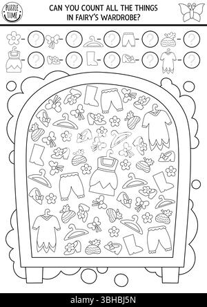 Black and white fairytale fantasy I spy game for kids. Searching ...