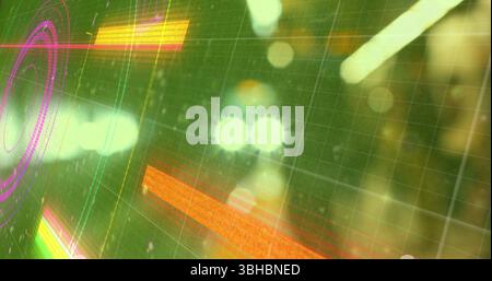 Floating heads-up display overlaying simulation space, with green grid ...