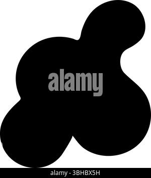 Organic black shape with fluid and irregular form. Abstract blob and ...