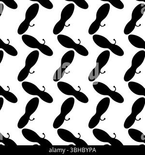 Seamless Black Shoe Sole Pattern - Footwear Tread Background Stock Vector