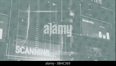 Image of bar graphs with finance data processing on digital interface Stock Photo