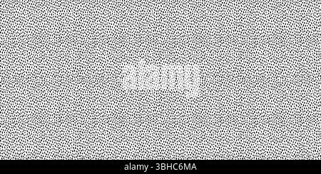 Polka dot horizontal seamless pattern in black and white. Hand drawn vector texture with dense irregular dots and soft grainy flow. Great for abstract Stock Vector