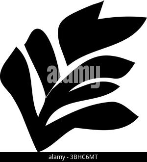 Black flame silhouette symbol, minimalist flat vector illustration icon ...