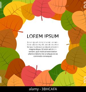 Background with autumn leaves with a place in the center for your text. Vector illustration. Stock Vector