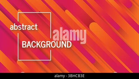 Trendy geometric orange background with abstract lines. Banner design. Futuristic dynamic pattern. Vector illustration Stock Vector