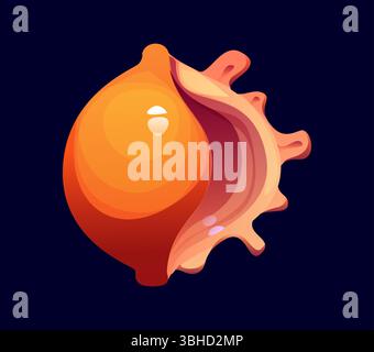 Reef seashell cartoon font digit 8 eight. Underwater mollusk shell kids ...