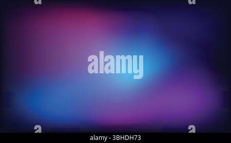 Abstract Dark Purple Blue Gradient Background - Smooth Cosmic Blur Stock Vector