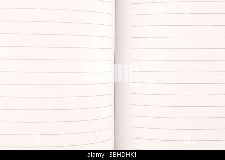 Ruled paper notebook page, macro Stock Photo