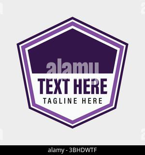 Elegent Purple Color Shield Logo Design - Modern Plumbing Logo Design Stock Vector