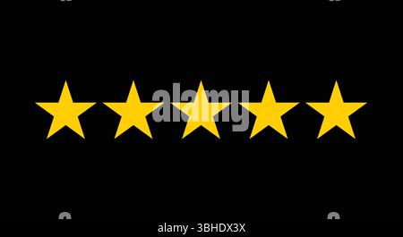 Set of Yellow Stars Shapes Stock Vector