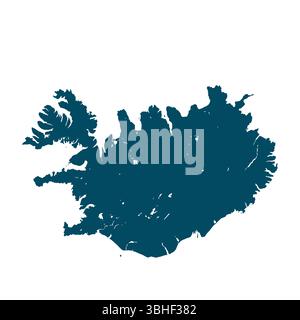 Map of Iceland, sign silhouette. World Map Globe. Vector Illustration isolated on transparent background. Europe continent Stock Vector