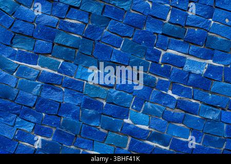 Blue smalt mosaic covering, close-up. Stock Photo