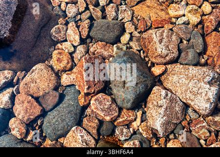 Stone texture along a hiking trail in Scotland Stock Photo