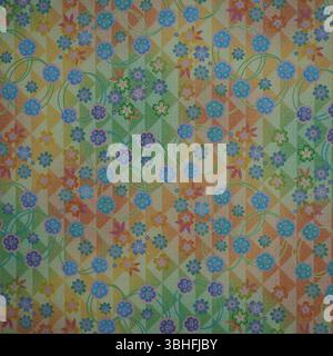 Title: Colorful Geometric Floral Pattern with Traditional Japanese Style  Colorful Geometric Floral Pattern with Traditional Japanese Style Stock Photo