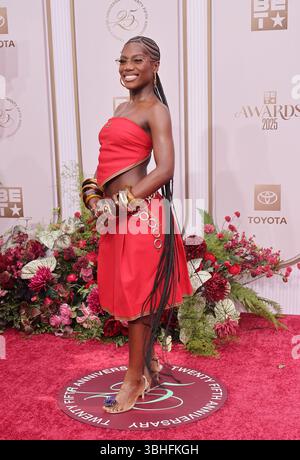 Doechii attends the 2025 BET Awards at Peacock Theater on June 09, 2025 ...