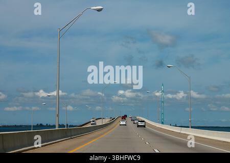 The Bridge crossing Old Tampa Bay connecting Tampa to St Petersburg