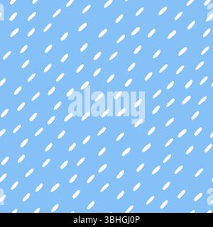 Simple rain pattern. Diagonal dashed lines. Rainy season background. White Water drops or raindrops seamless pattern. Vector illustration Stock Vector