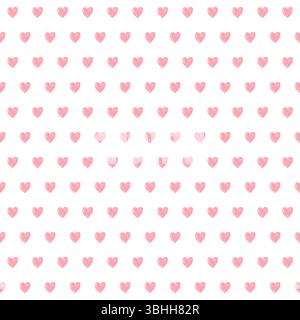 abstract Day of Valentine gift wrapping seamless pattern: red aquarelle valentines against white background Stock Photo
