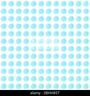 abstract gift wrapping seamless pattern: light blue watercolor circles against white background Stock Photo