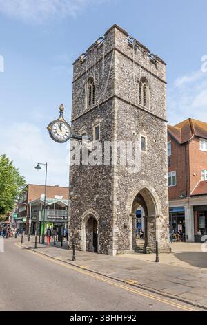 The tower of St. George's church is situated on St. George’s Street inside the old town walls. It was the bell tower of the large and antique church o Stock Photo