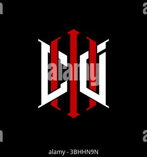 Logo initial monogram with geometric modern rectangle Elegant style design in isolated background, minimalist geometric shape style logo. Stock Vector
