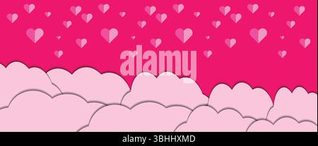 Template of Valentine day flyer, can be used in love banner design, advertisement, sale flyer, promotion, vector art illustration Stock Vector