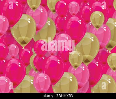 Colorful Balloon's seamless pattern, 3d balloon's wallpaper for your design, vector art illustration Stock Vector