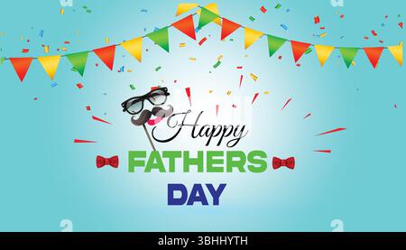 Happy Father’s Day 2025 Calligraphy Background – Handwritten Typography Design for Greeting Cards, Posters, and Social Media Stock Vector