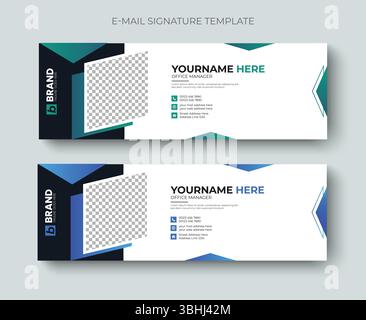 Multipurpose modern corporate business email signature or email footer layout template design. Professional business email signature design template. Stock Vector