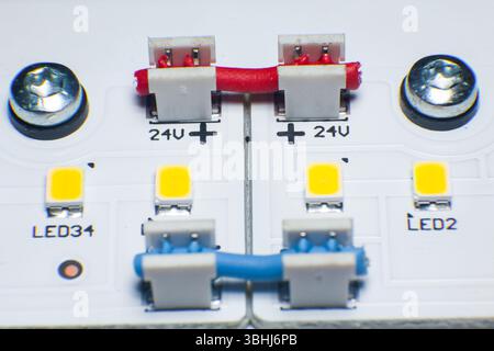 LED Lamp Chip. LED Diode. LED lamp close-up. Stock Photo