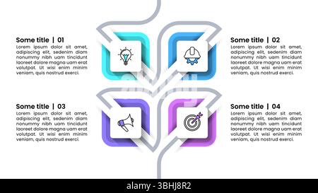 Infographic template with icons and 4 options or steps. Can be used for workflow layout, banner, diagram, webdesign. Vector illustration Stock Vector