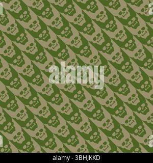Houndstooth Skull Military pattern seamless. Goose foot Skull Army background. Soldier Protective texture Stock Vector